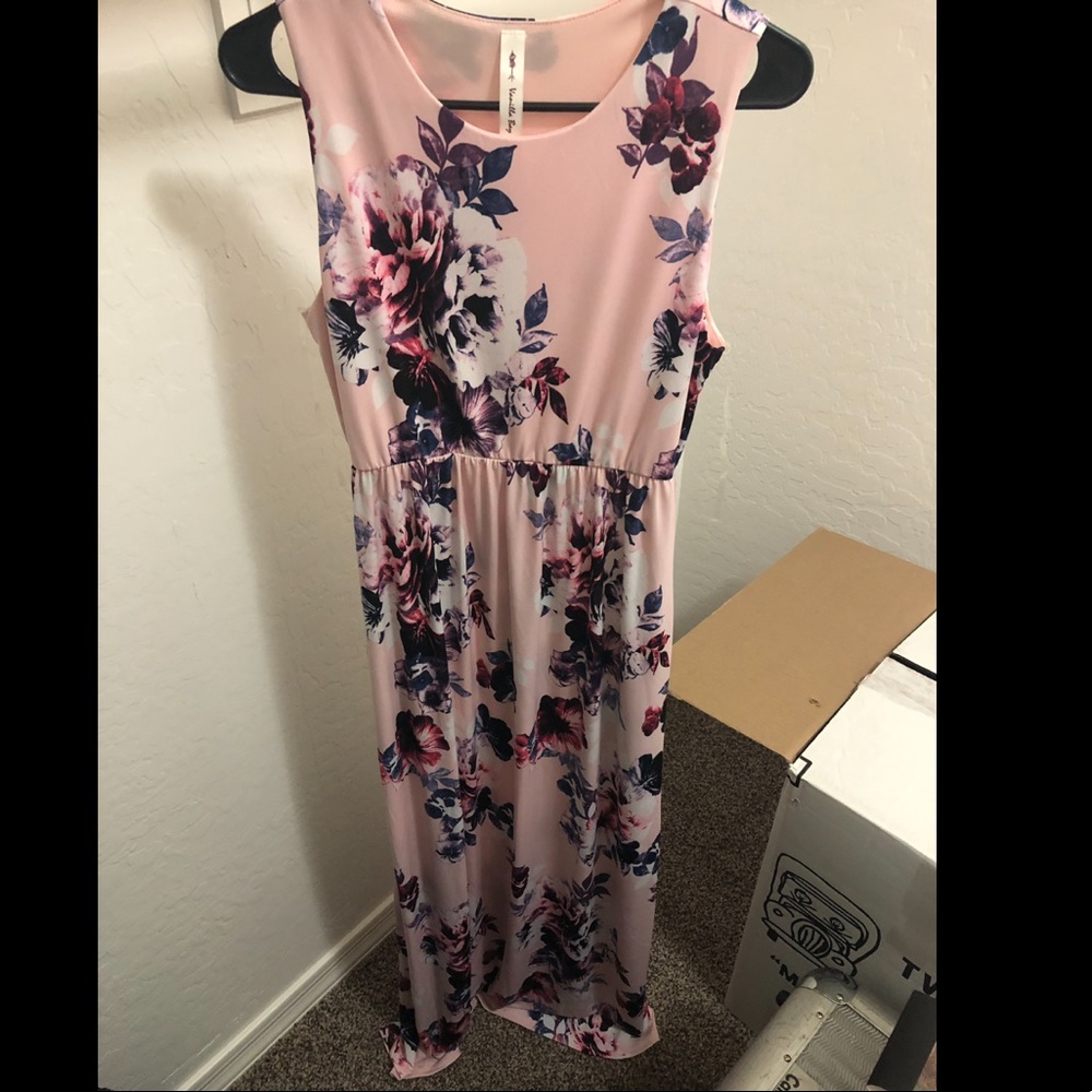 Pink floral dress